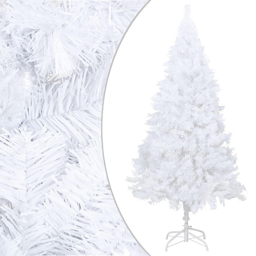 vidaXL 6' White Artificial Christmas Tree with Thick Branches