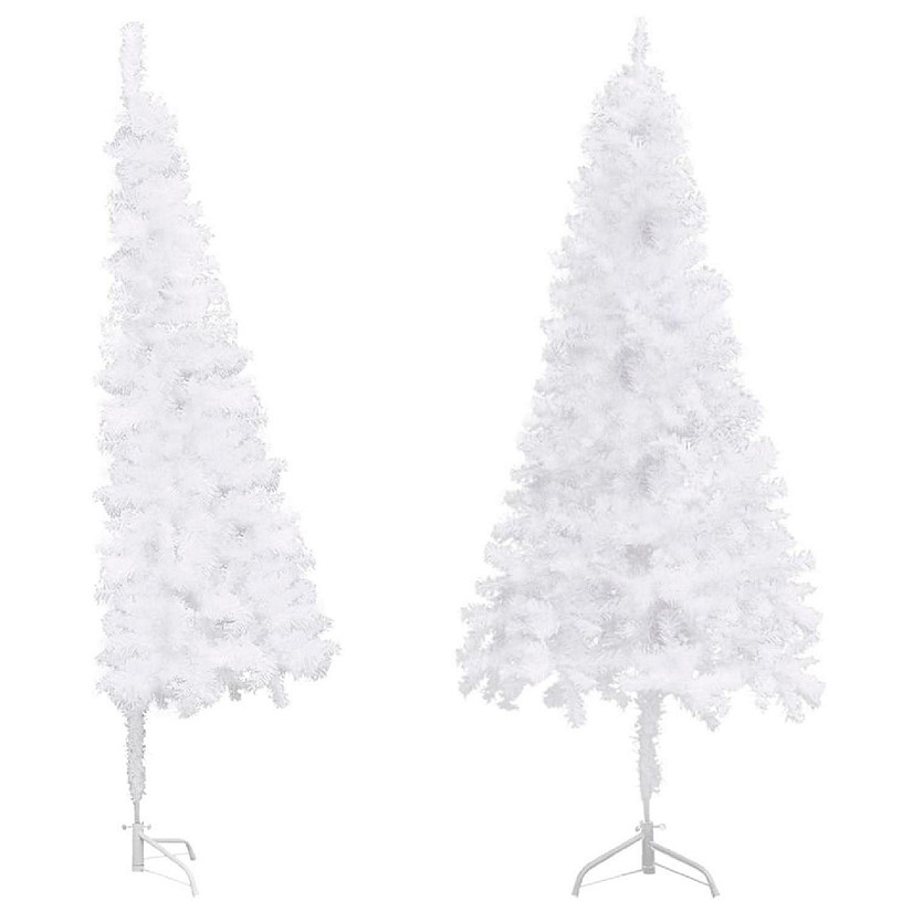 vidaXL 6' White Corner Artificial Christmas Tree Image