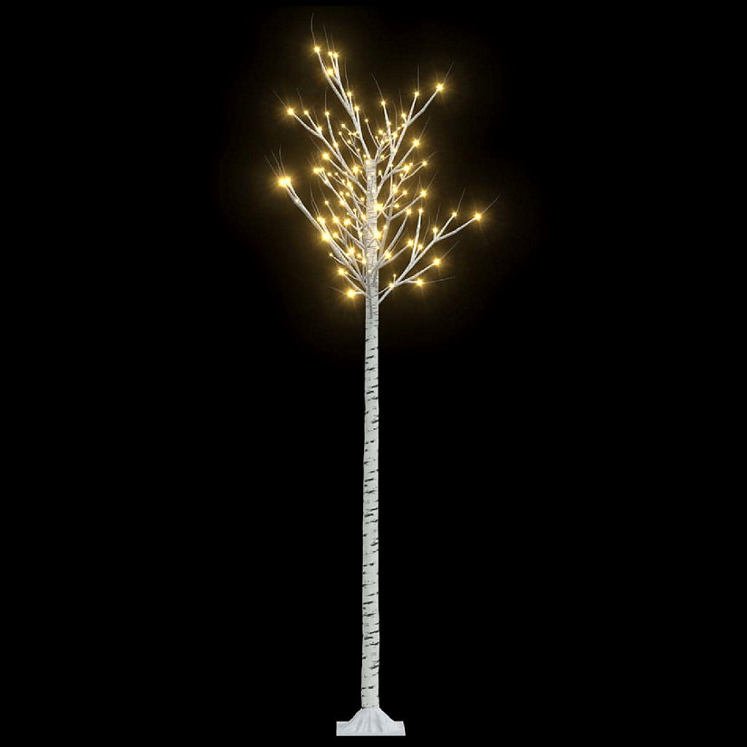 vidaXL 7' White Christmas Tree with 220pc Warm White LED Light Image