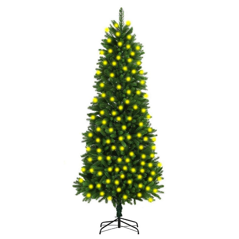 VidaXL 8' Green Artificial Christmas Tree with 300pc LED Lights Image