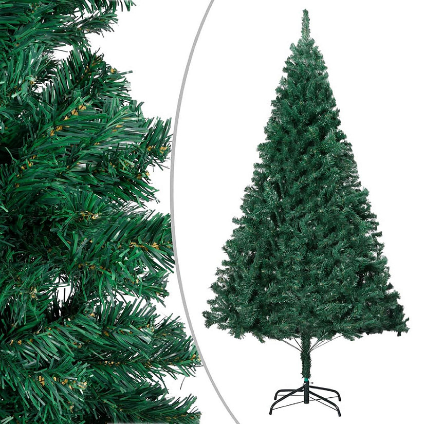 vidaXL 8' Green Artificial Christmas Tree with Thick Branches Image