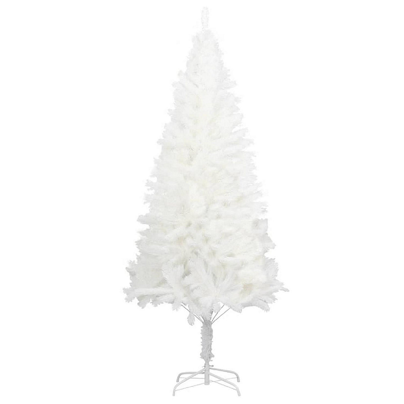 vidaXL 8' White Artificial Christmas Tree Lifelike Needles Image