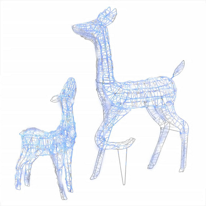 vidaXL Acrylic Reindeer Family Christmas Decoration 160 LED Blue Image