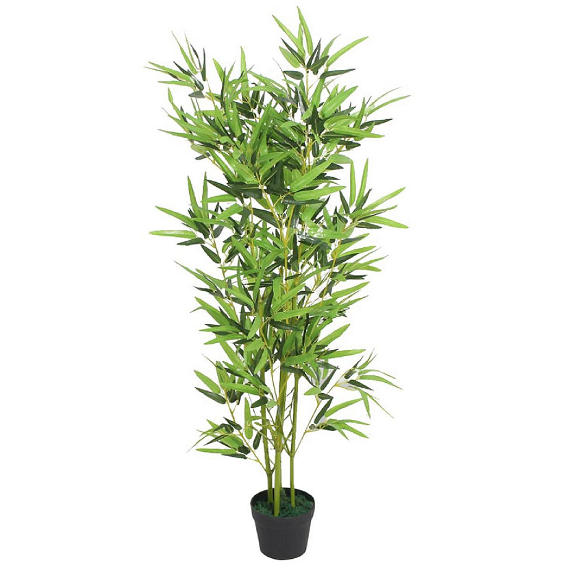 vidaXL Artificial Bamboo Plant with Pot 47.2" Green Image