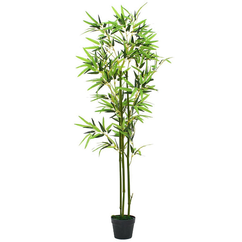 vidaXL Artificial Bamboo Plant with Pot 59" Green Image