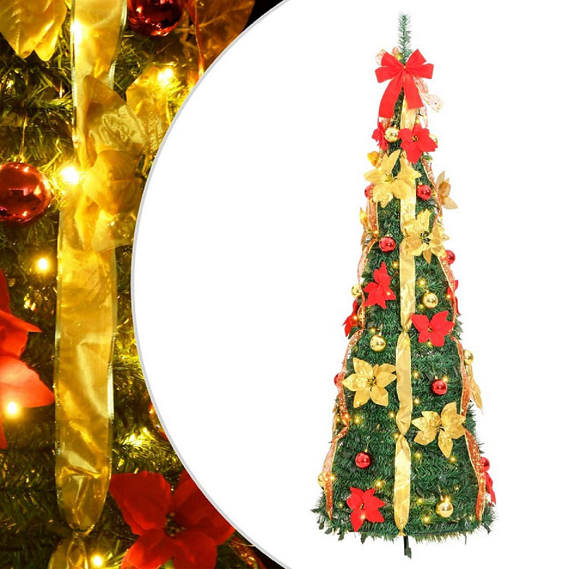 vidaXL Artificial Christmas Tree Pop-up 50 LEDs Green 47.2" Image