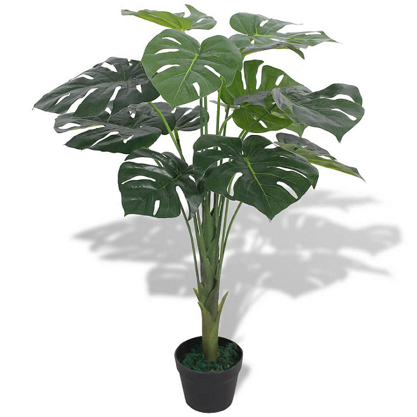 vidaXL Artificial Monstera Plant with Pot 27.6" Green Image
