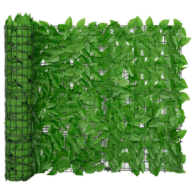 vidaXL Balcony Screen with Green Leaves 236.2"x39.4" Image
