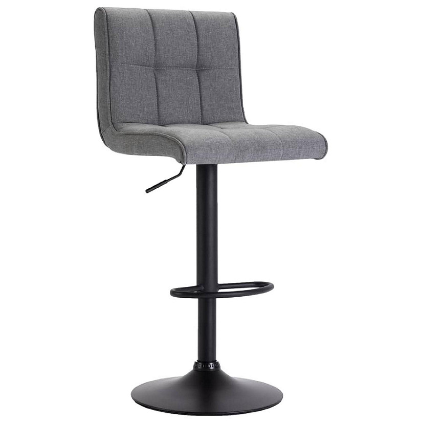vidaXL Bar Stool Light Gray Fabric Oriental Trading