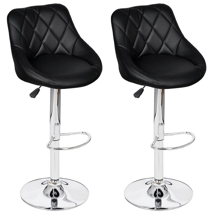 vidaXL Bar Stools 2 pcs Black Faux Leather restaurant bar stools