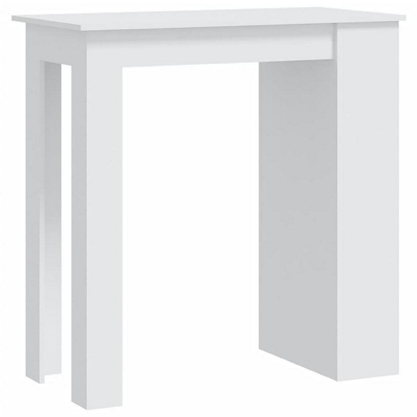 vidaXL Bar Table with Storage Rack White 40.2"x19.7"x40.7" Engineered Wood Image