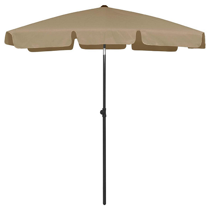 vidaXL Beach Umbrella Taupe 70.9"x47.2" Image