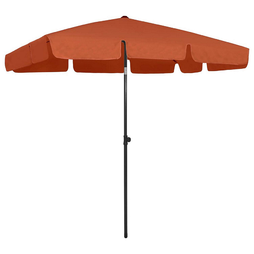 vidaXL Beach Umbrella Terracotta 78.7"x49.2" Image
