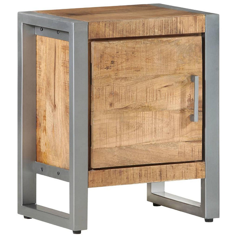 vidaXL Bedside Cabinet 15.7"x11.8"x19.7" Rough Mango Wood Image