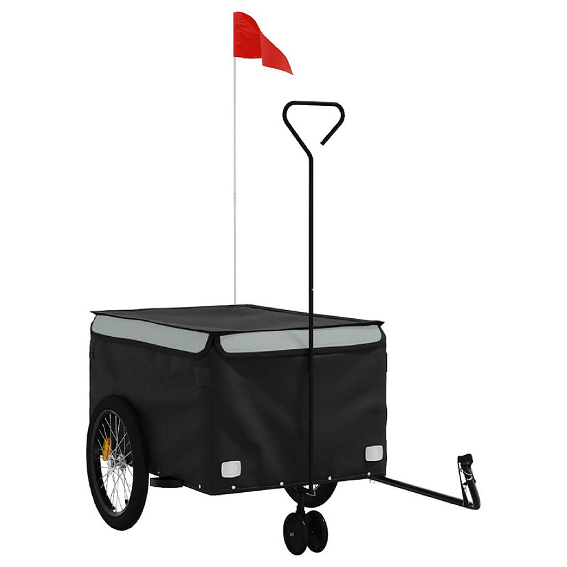 vidaXL Bike Trailer Black and Gray 99.2 lb Iron Image