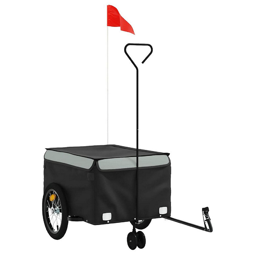 vidaXL Bike Trailer Black and Gray 99.2 lb Iron Image