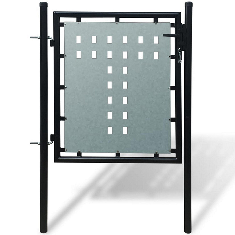 vidaXL Black Single Door Fence Gate 39.4"x49.2" Image