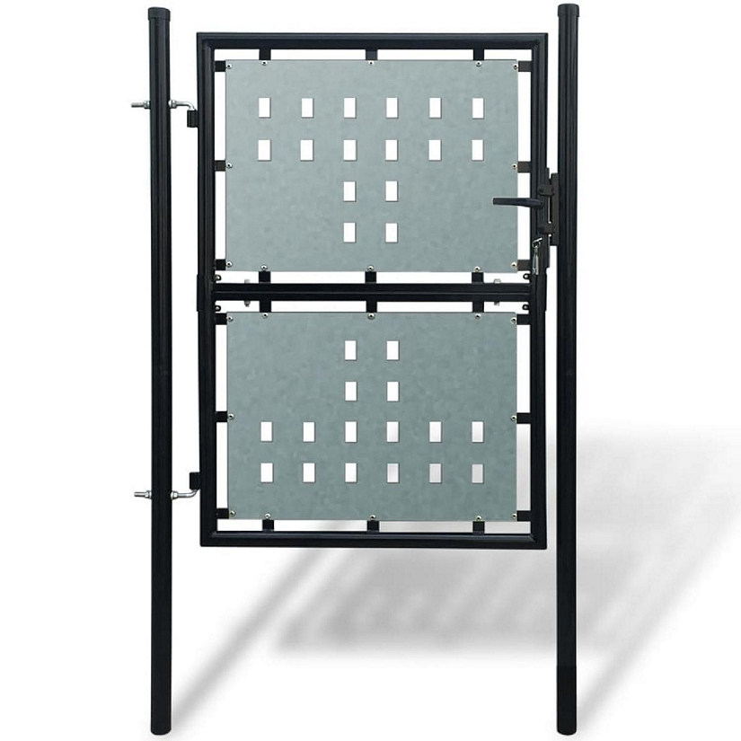 vidaXL Black Single Door Fence Gate 39.4"x68.9" Image