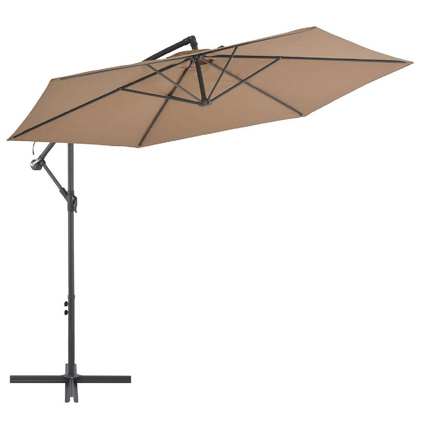 vidaXL Cantilever Umbrella with Aluminum Pole 118.1" Taupe Image