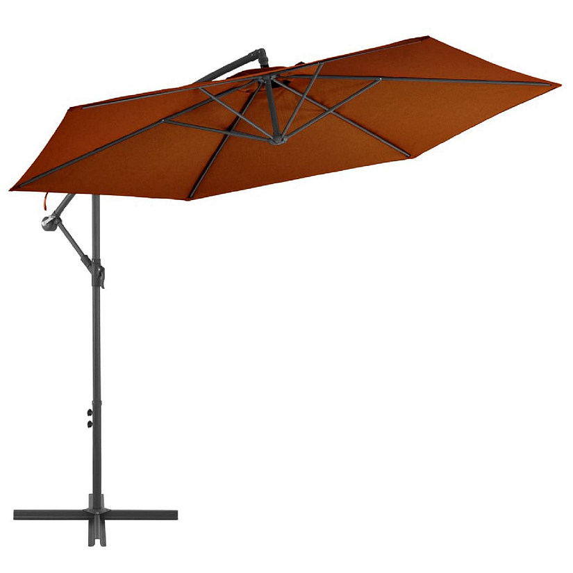 vidaXL Cantilever Umbrella with Aluminum Pole Terracotta 118.1" Image