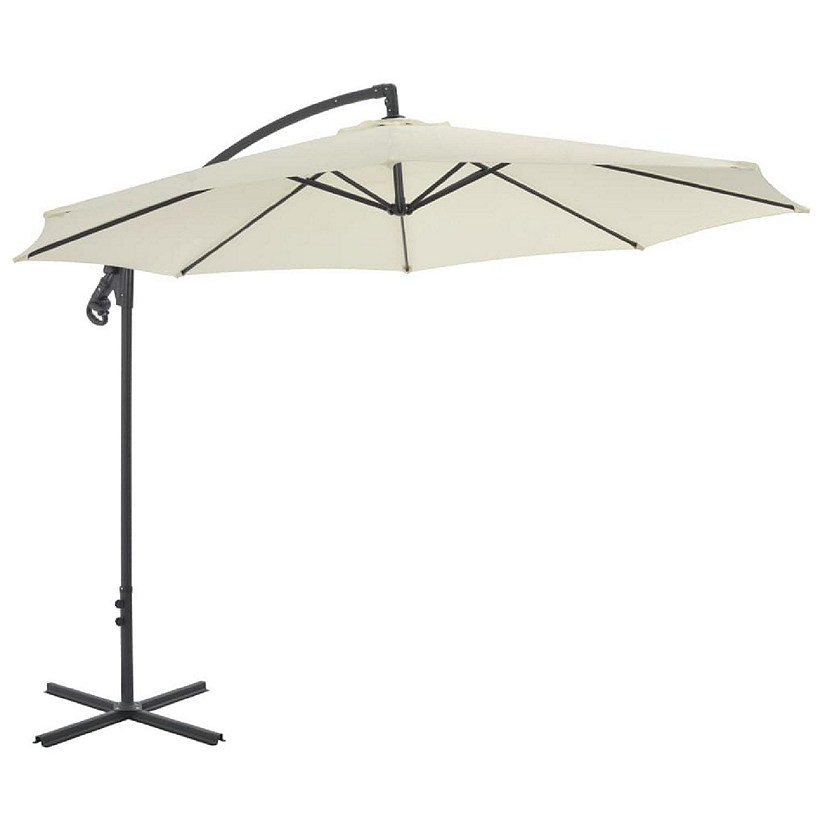 vidaXL Cantilever Umbrella with Steel Pole 118.1" Sand Image