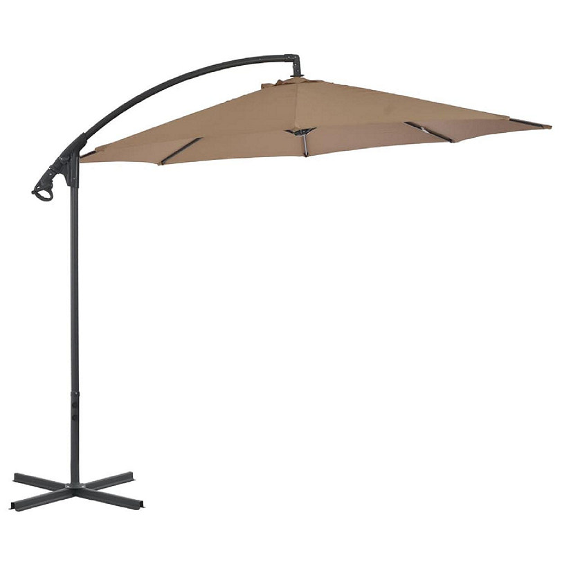 vidaXL Cantilever Umbrella with Steel Pole 118.1" Taupe Image