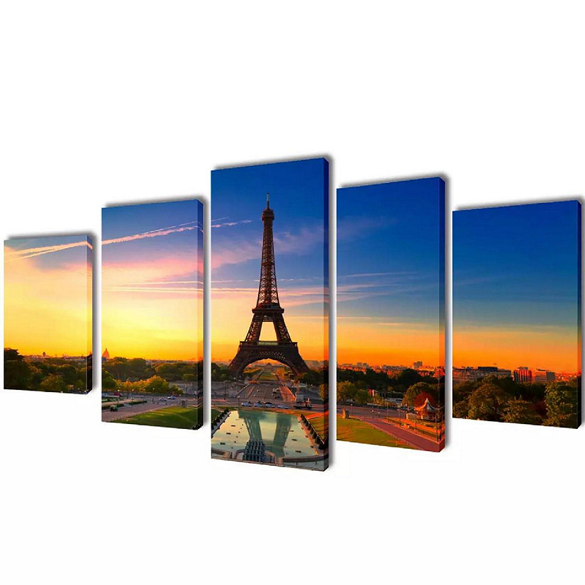 vidaXL Canvas Wall Print Set Eiffel Tower 79" x 39" Image