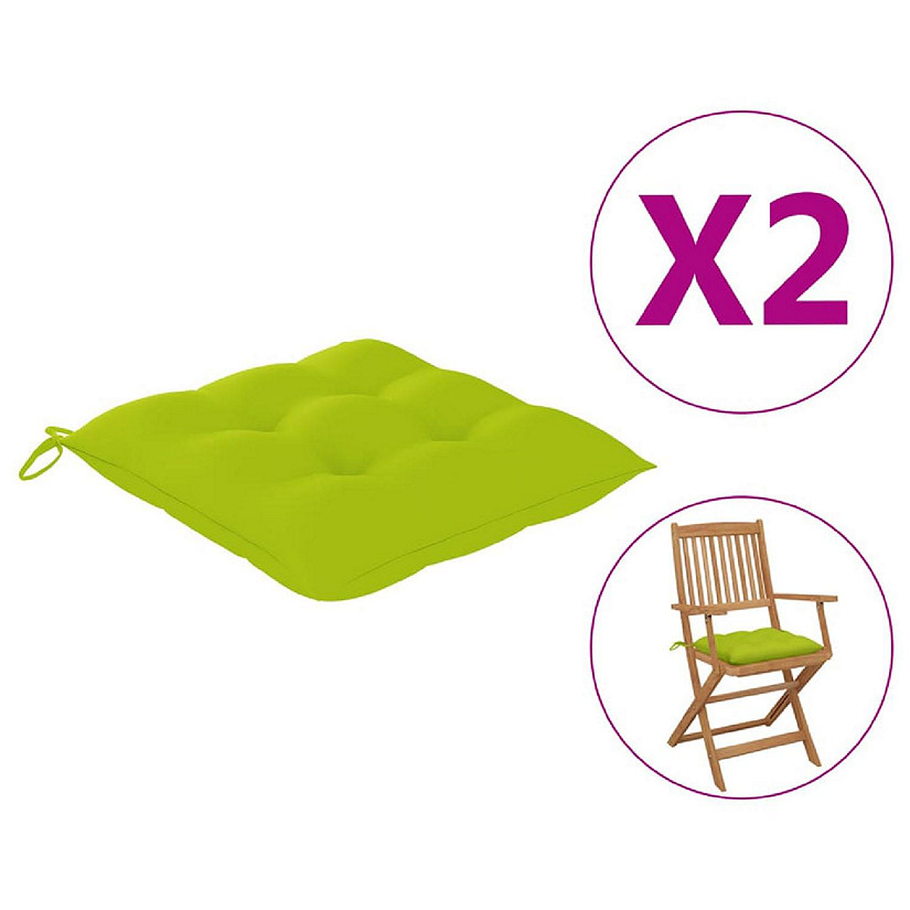 vidaXL Chair Cushions 2 pcs Bright Green 15.7"x15.7"x2.8" Oxford Fabric Image