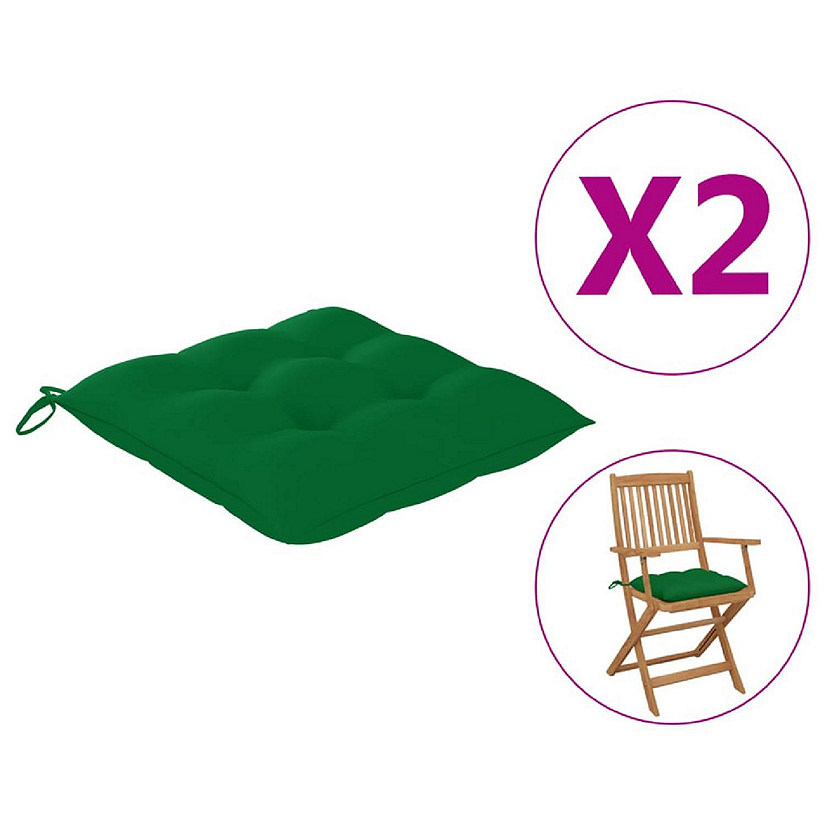 vidaXL Chair Cushions 2 pcs Green 15.7"x15.7"x2.8" Oxford Fabric Image