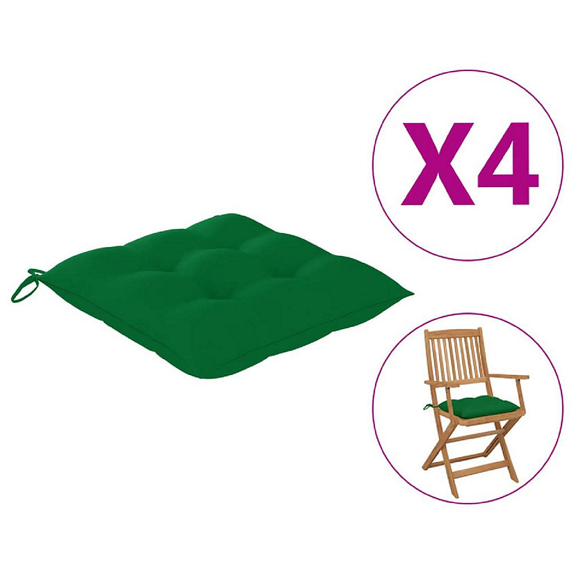 vidaXL Chair Cushions 4 pcs 15.7"x15.7"x2.8" Oxford Fabric Green Image