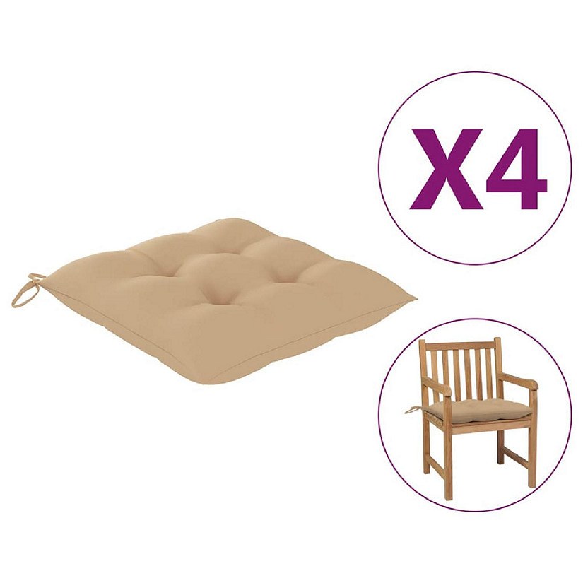 vidaXL Chair Cushions 4 pcs Beige 19.7"x19.7"x2.8" Oxford Fabric Image