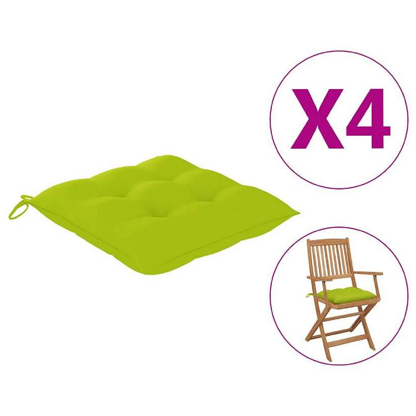 vidaXL Chair Cushions 4 pcs Bright Green 15.7"x15.7"x2.8" Oxford Fabric Image