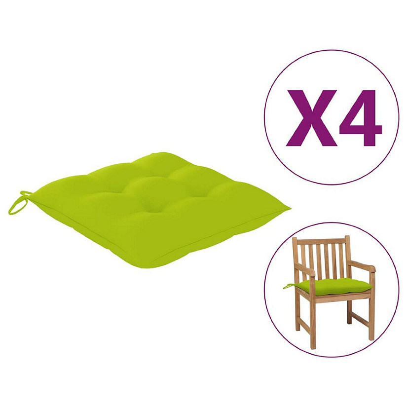 vidaXL Chair Cushions 4 pcs Bright Green 19.7"x19.7"x2.8" Oxford Fabric Image