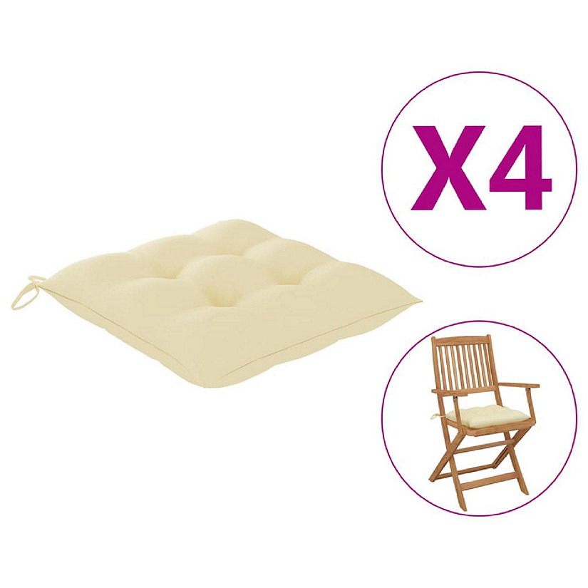 vidaXL Chair Cushions 4 pcs Cream White 15.7"x15.7"x2.8" Oxford Fabric Image