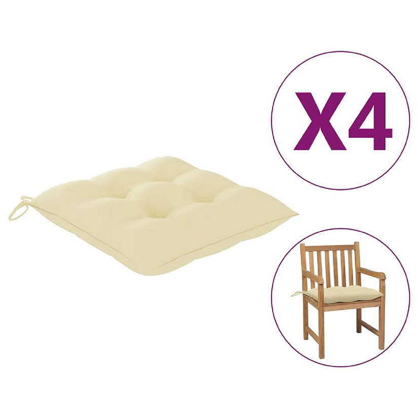 vidaXL Chair Cushions 4 pcs Cream White 19.7"x19.7"x2.8" Oxford Fabric Image