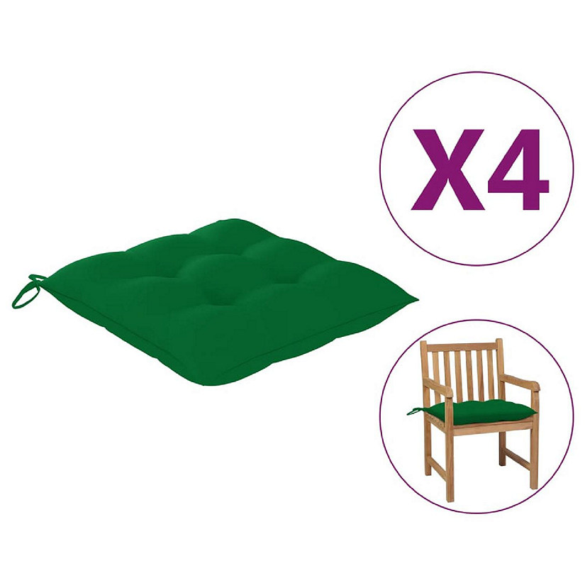 vidaXL Chair Cushions 4 pcs Green 19.7"x19.7"x2.8" Oxford Fabric Image