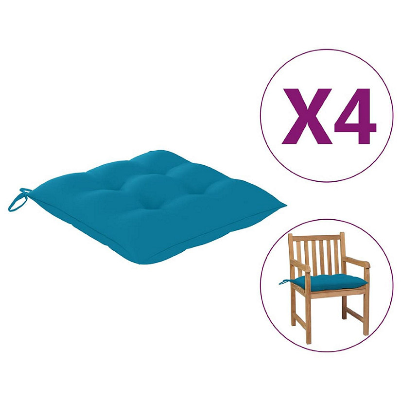 vidaXL Chair Cushions 4 pcs Light Blue 15.7"x15.7"x2.8" Oxford Fabric Image