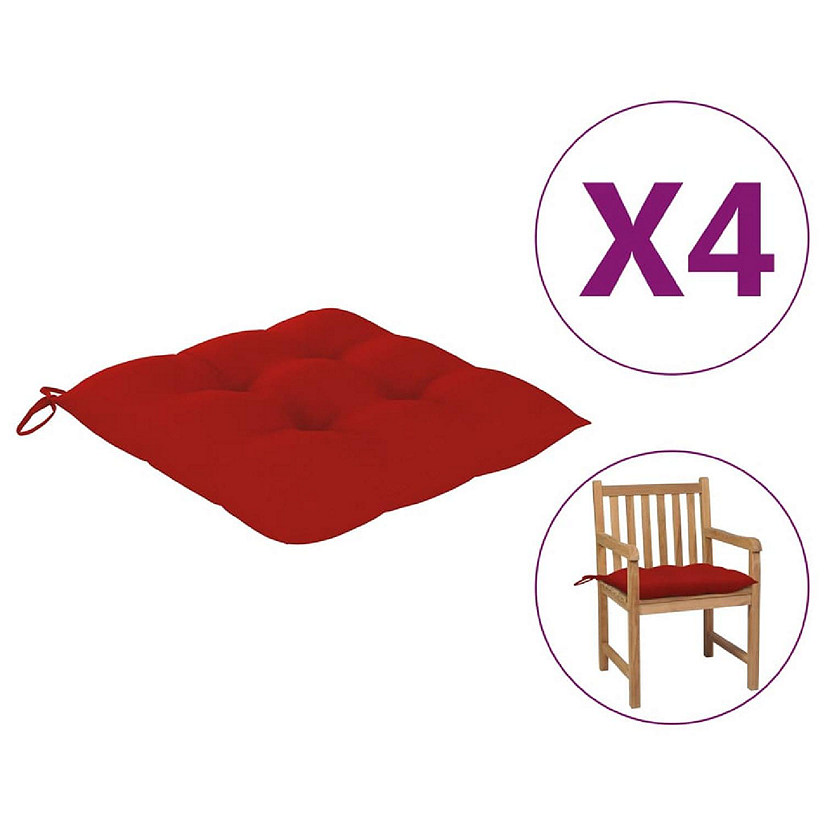 vidaXL Chair Cushions 4 pcs Red 19.7"x19.7"x2.8" Oxford Fabric Image