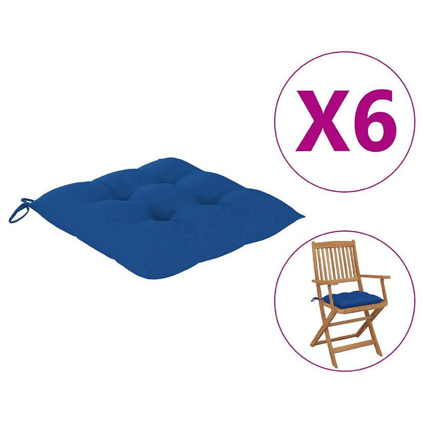 vidaXL Chair Cushions 6 pcs Blue 15.7"x15.7"x2.8" Oxford Fabric Image