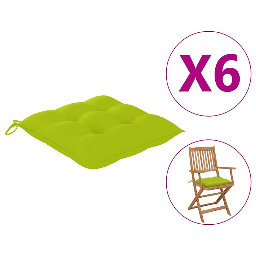 vidaXL Chair Cushions 6 pcs Bright Green 15.7"x15.7"x2.8" Oxford Fabric Image