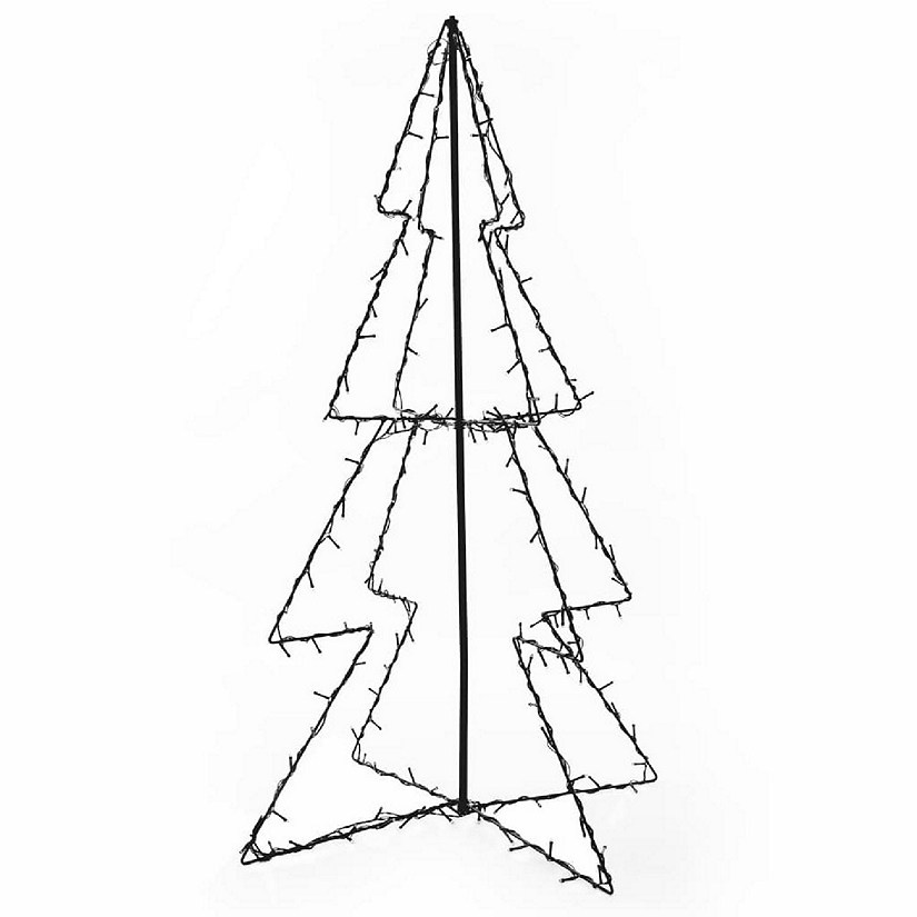 vidaXL Christmas Cone Tree 160 LEDs Indoor and Outdoor 30.7"x47.2" Image