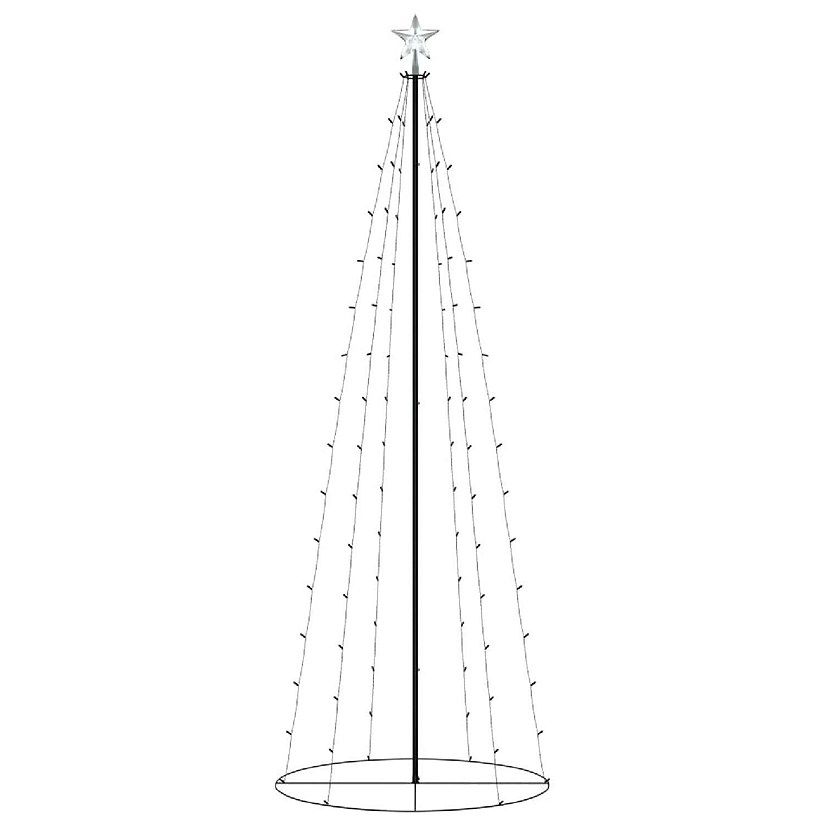 vidaXL Christmas Cone Tree with 100pc Warm White LED Lights Image