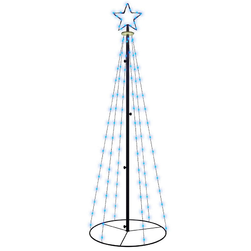 vidaXL Christmas Cone Tree with 108pc Blue LED Lights Image