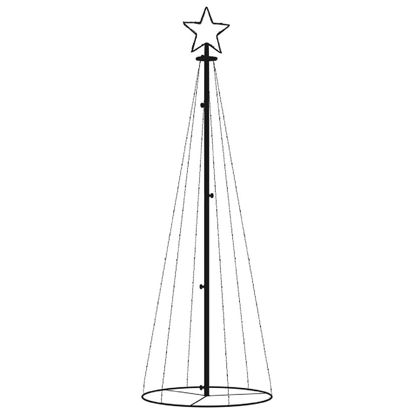 vidaXL Christmas Cone Tree with 108pc Warm White LED Lights Image