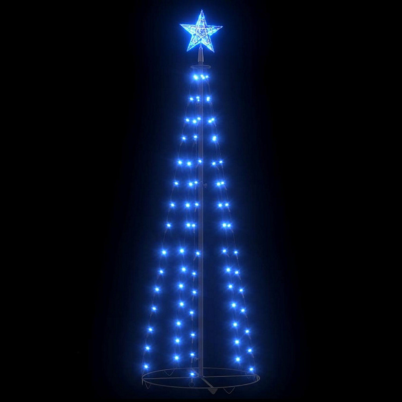vidaXL Christmas Cone Tree with 84pc Blue LED Lights | Oriental Trading