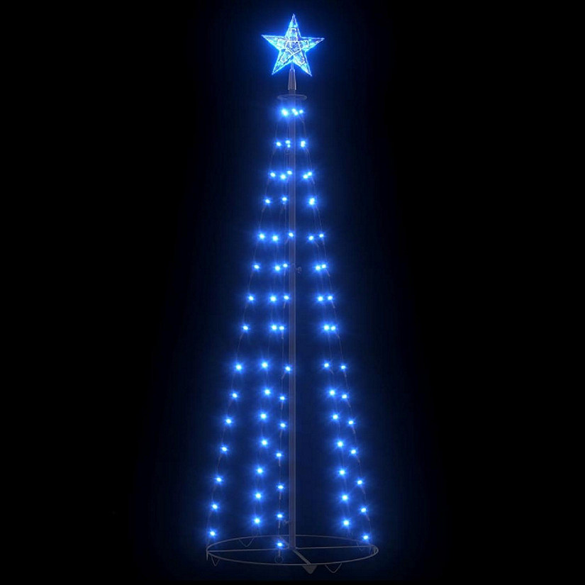 vidaXL Christmas Cone Tree with 84pc Blue LED Lights Oriental Trading