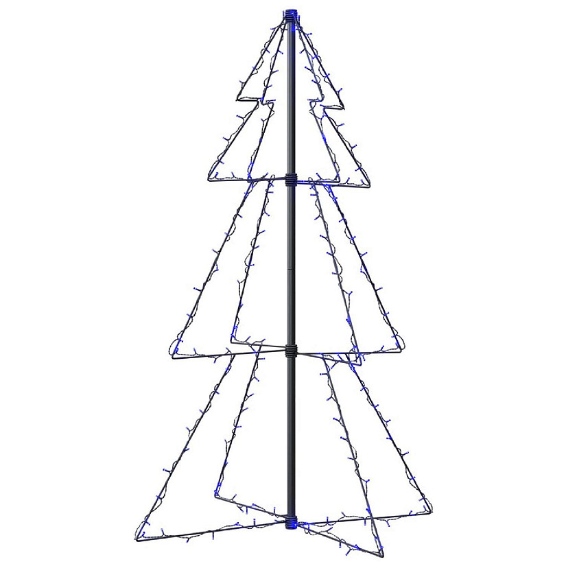 vidaXL Christmas Cone Tree with Blue LED Lights Image