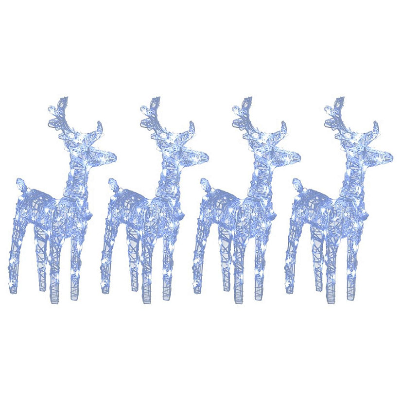 vidaXL Christmas Reindeers 4 pcs Cold White 160 LEDs Acrylic Image
