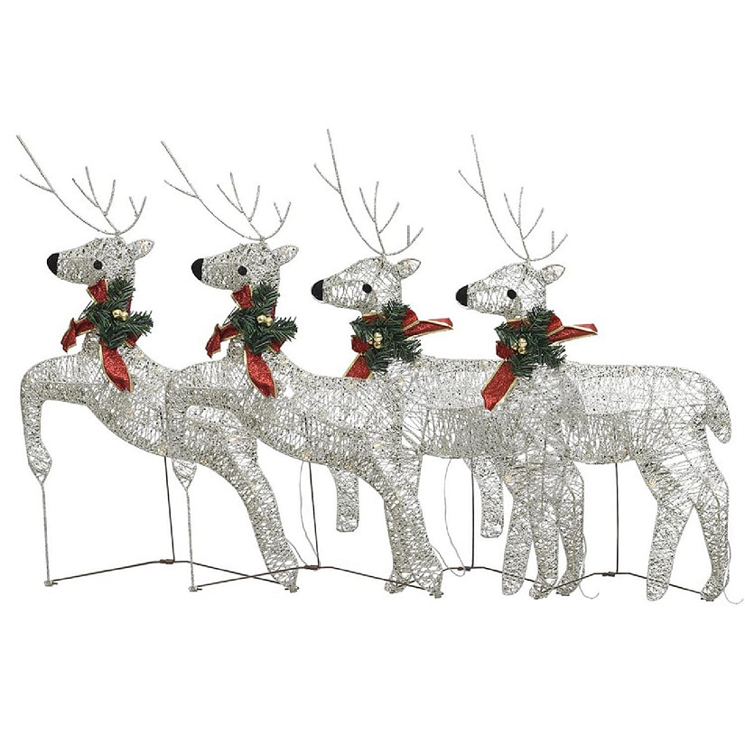 vidaXL Christmas Reindeers 4 pcs Gold 80 LEDs Image