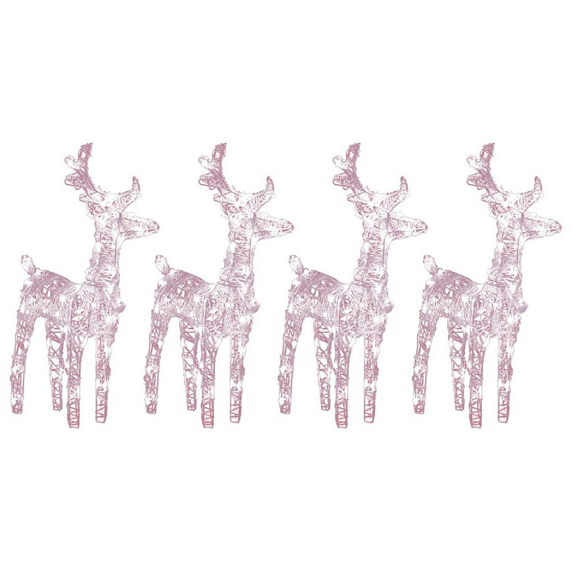 vidaXL Christmas Reindeers 4 pcs Warm White 160 LEDs Acrylic Image